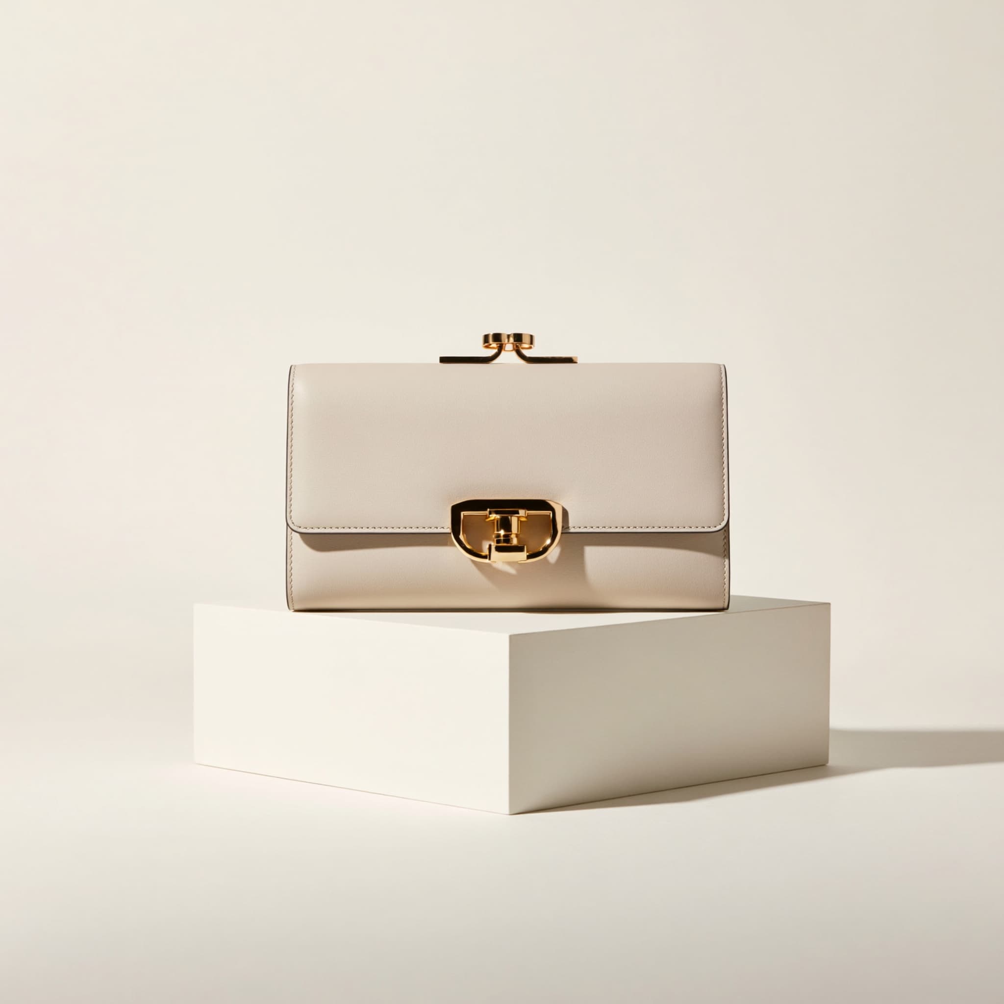 Marfil Atelier — ivory leather frame bag